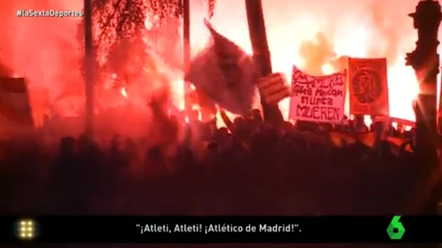 Recibimiento al Atlético en el hotel de concentración