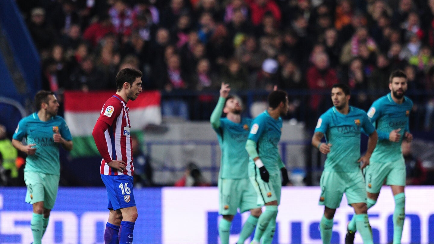 Leo Messi celebra su gol en el Vicente Calder&oacute;n