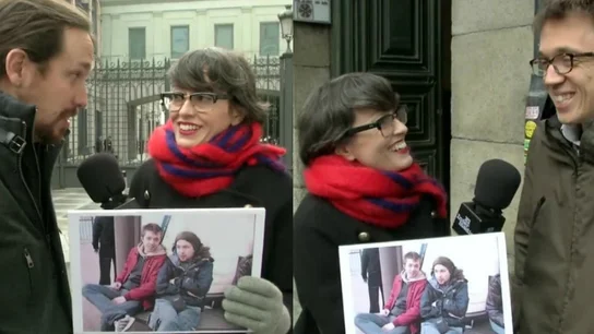 Thais con Errejón e Iglesias Thais con Errejón e Iglesias