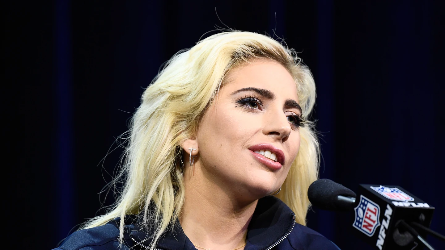 Lady Gaga, en la rueda de prensa previa a la Super Bowl Lady Gaga, en la rueda de prensa previa a la Super Bowl
