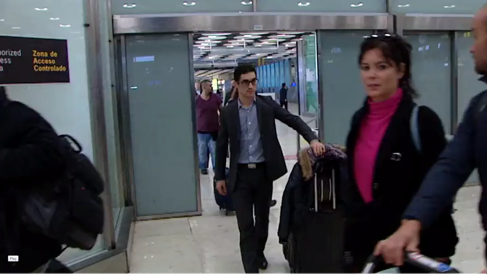 Javier Fernández, a su llegada al aeropuerto de Barajas