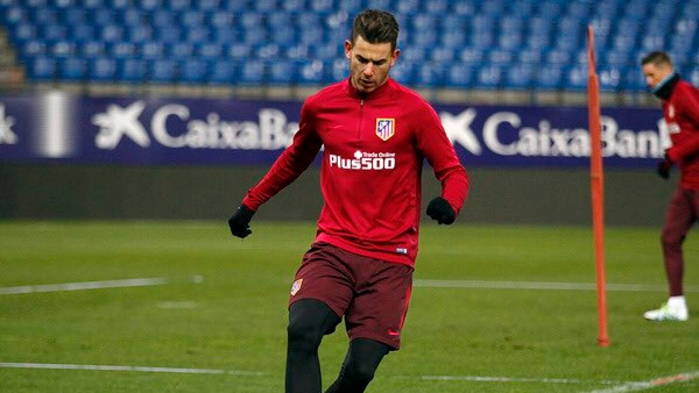 Lucas Hern&aacute;ndez durante un entrenamiento con el Atl&eacute;tico de Madrid