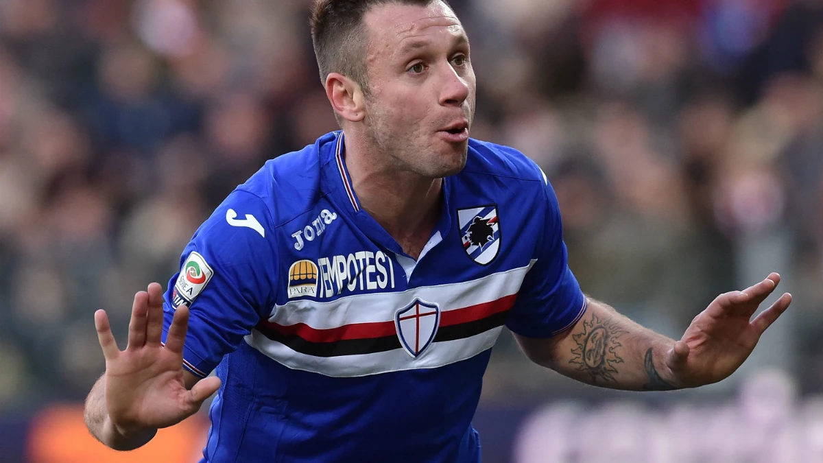 Cassano, en un partido con la Sampdoria