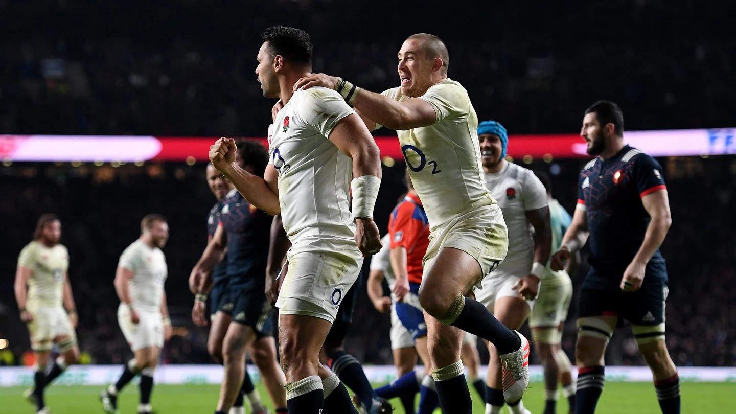 Ben Te'o celebra el ensayo de la victoria ante Francia Ben Te'o celebra el ensayo de la victoria ante Francia