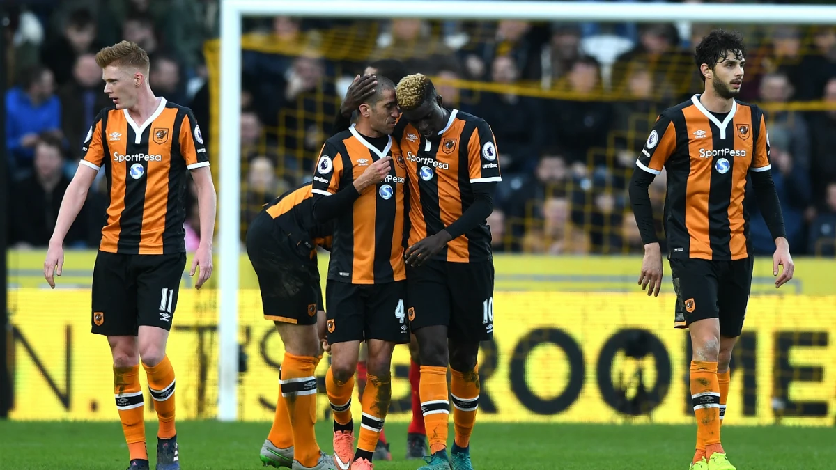 El Hull City celebra un gol