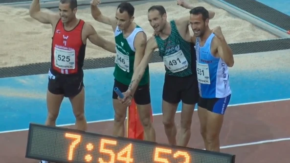 Los cuatro atletas que han batido el récord de 4x800m en categoría máster