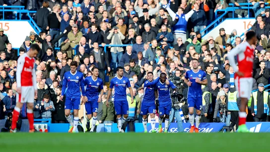 Hazard celebra su gol ante el Arsenal Hazard celebra su gol ante el Arsenal