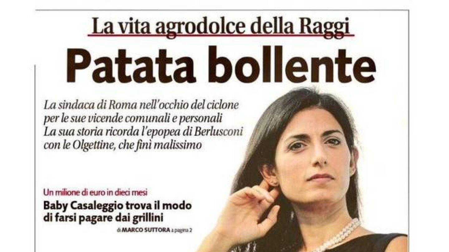 Portada machista de 'Libero' contra la alcaldesa de Roma