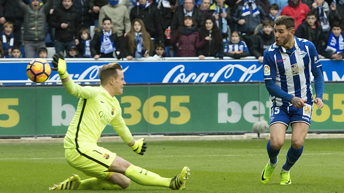 Theo pone a prueba a Ter Stegen Theo pone a prueba a Ter Stegen