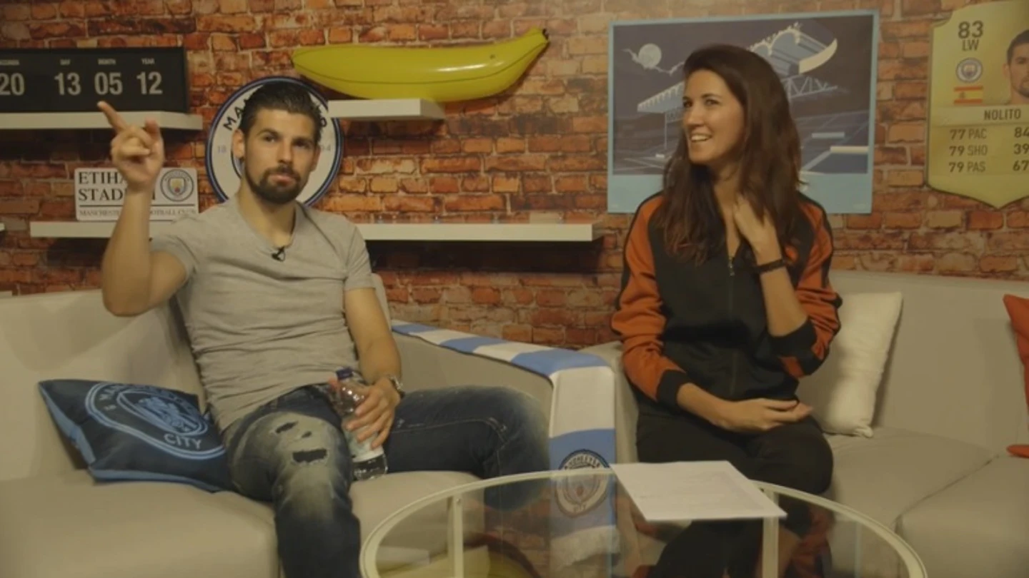 Nolito, durante una entrevista con el City Nolito, durante una entrevista con el City