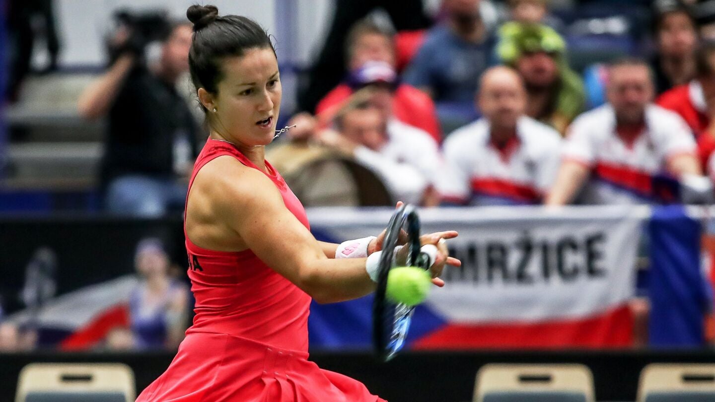 Lara Arruabarrena, durante su partido