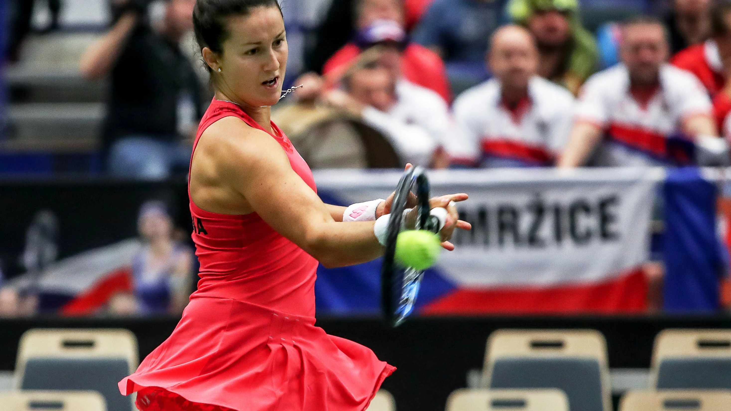 Lara Arruabarrena, durante su partido Lara Arruabarrena, durante su partido
