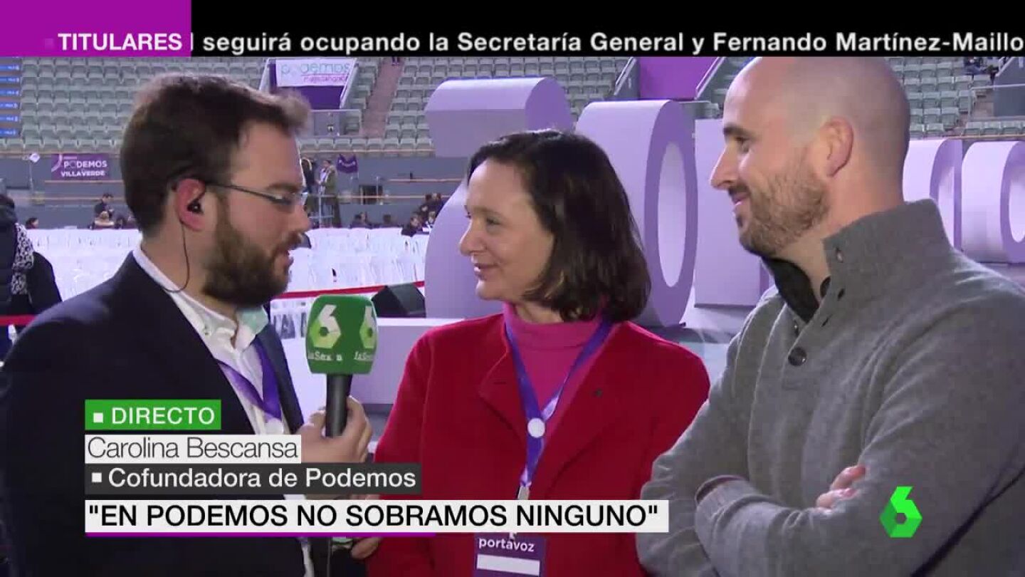 Carolina Bescansa y Nacho &Aacute;lvarez, en Vistalegre II