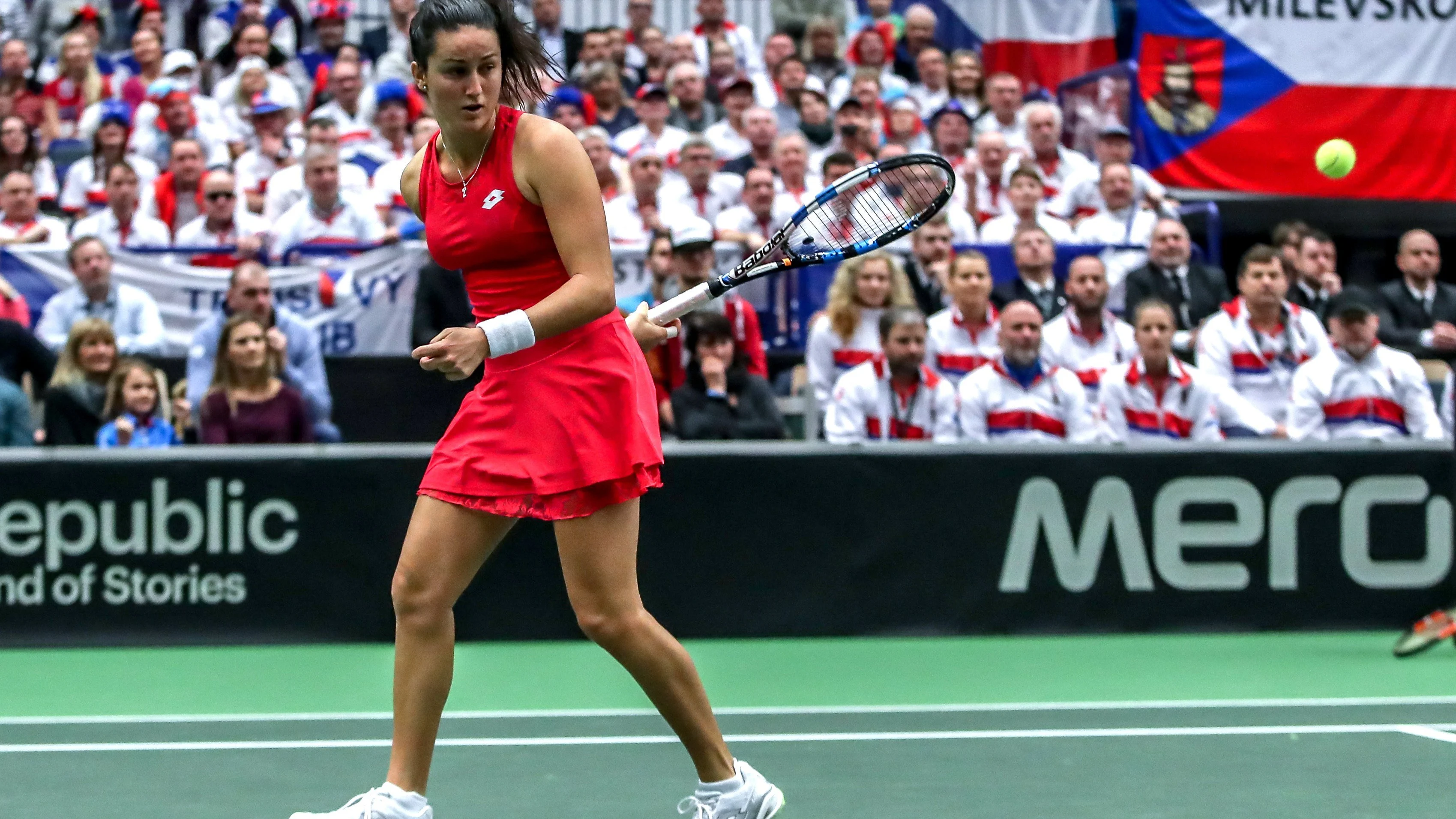 Lara Arruabarrena, durante su partido Lara Arruabarrena, durante su partido