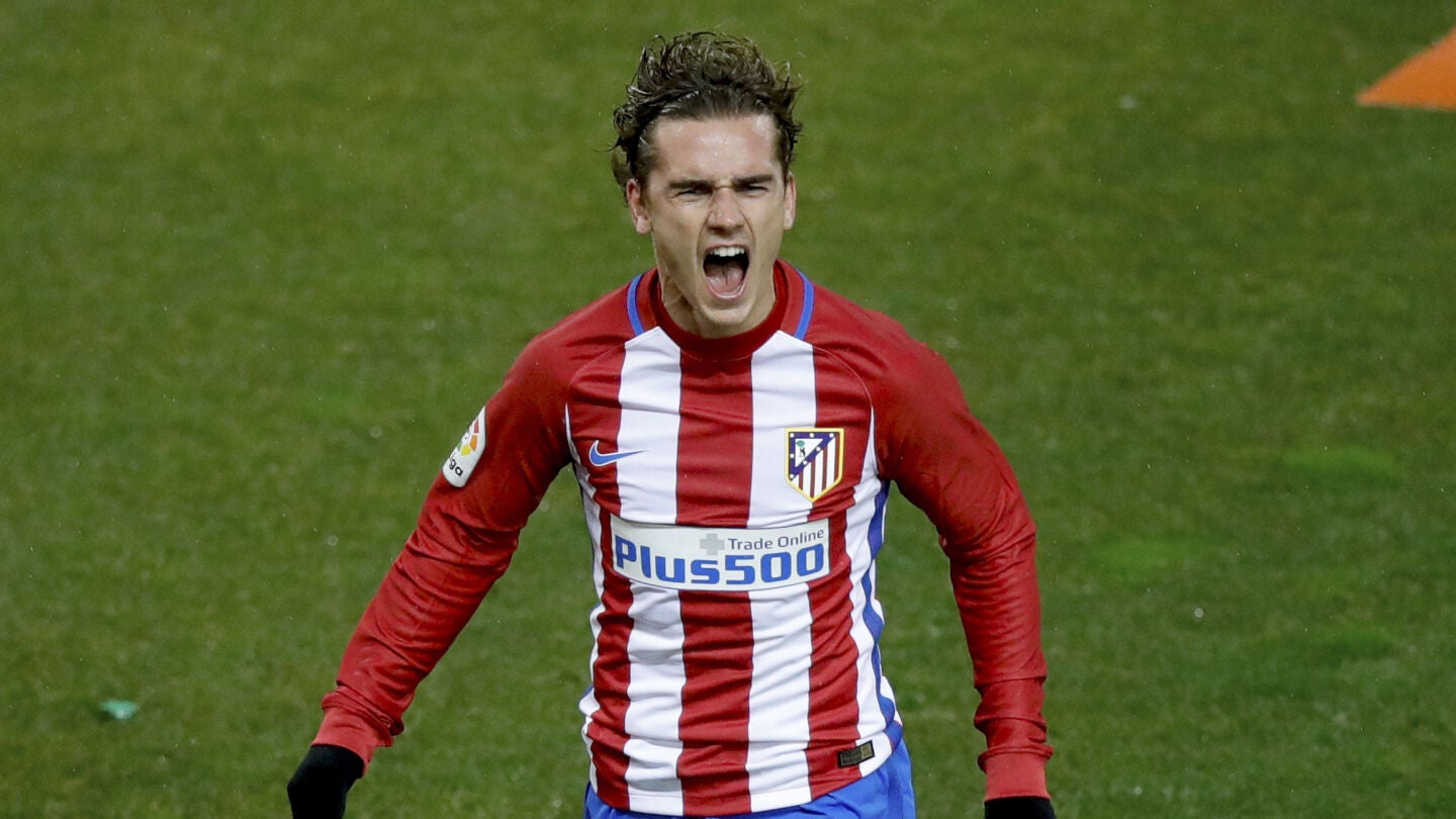 Griezmann, celebrando su gol con el Atleti