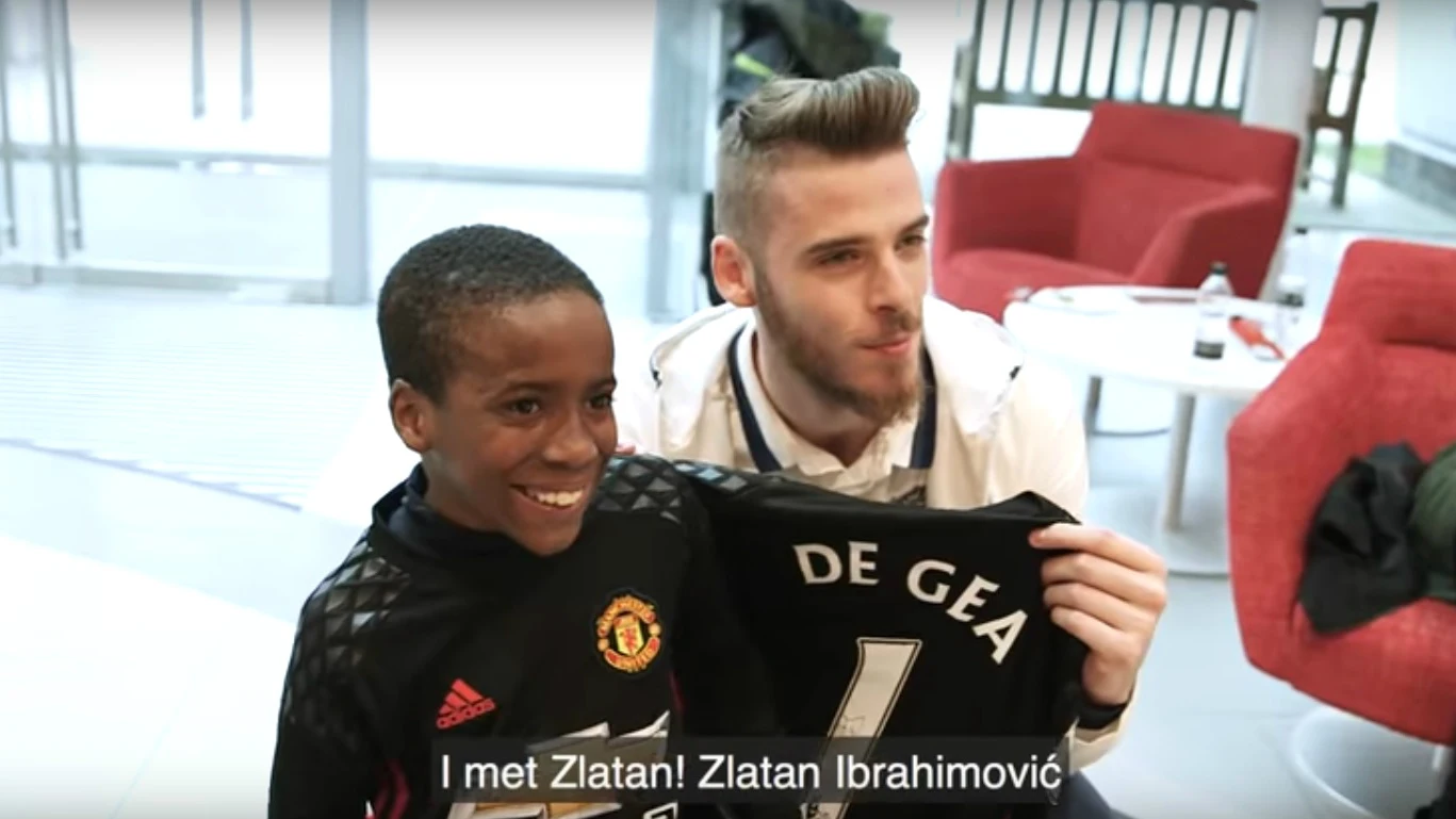 Samuel, con David de Gea