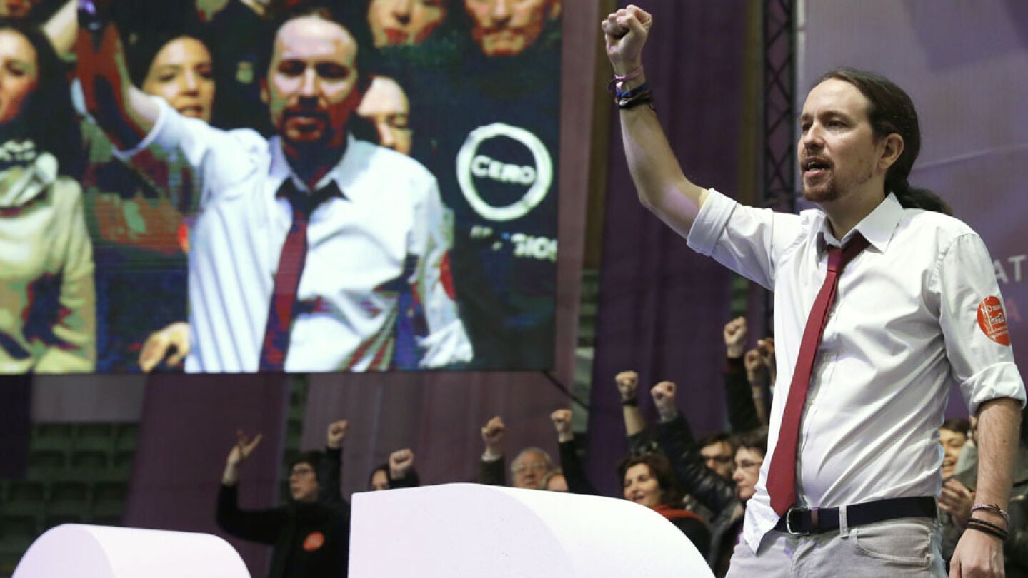 Pablo Iglesias en el congreso de Podemos en Vistalegre