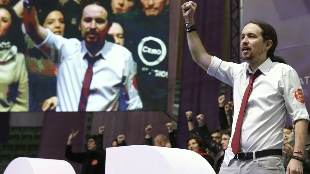 Pablo Iglesias en el congreso de Podemos en Vistalegre