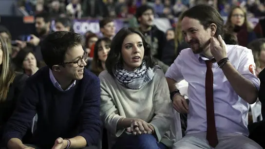 Iñigo Errejón, Irene Montero y Pablo Iglesias, en una imagen de archivo. Iñigo Errejón, Irene Montero y Pablo Iglesias, en una imagen de archivo.