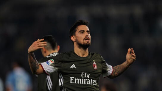 Suso celebrando su gol 