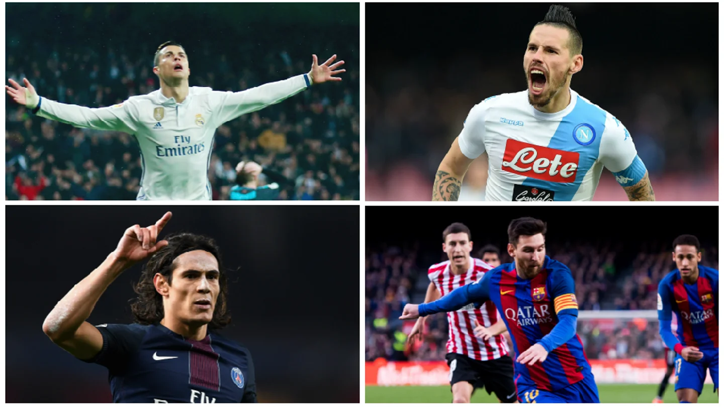 Ronaldo, Hamsik, Cavani y Messi Ronaldo, Hamsik, Cavani y Messi