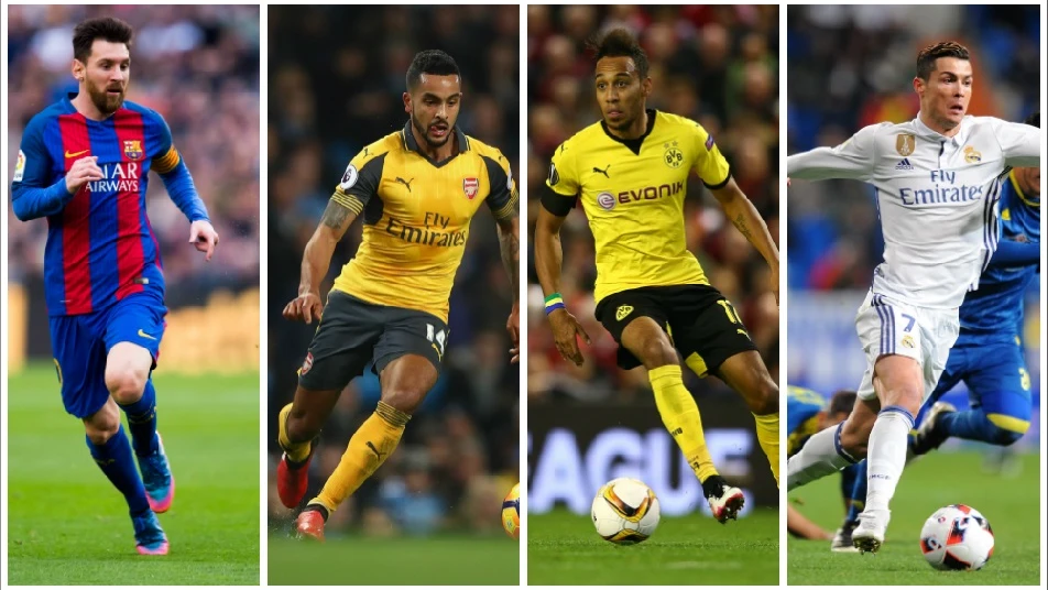 Leo Messi, Walcott, Aubameyang y Cristiano Ronaldo