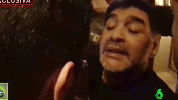 Maradona se encara con un periodista en su hotel en Madrid