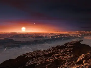 Representación artística de la superficie del exoplaneta Proxima b Representación artística de la superficie del exoplaneta Proxima b