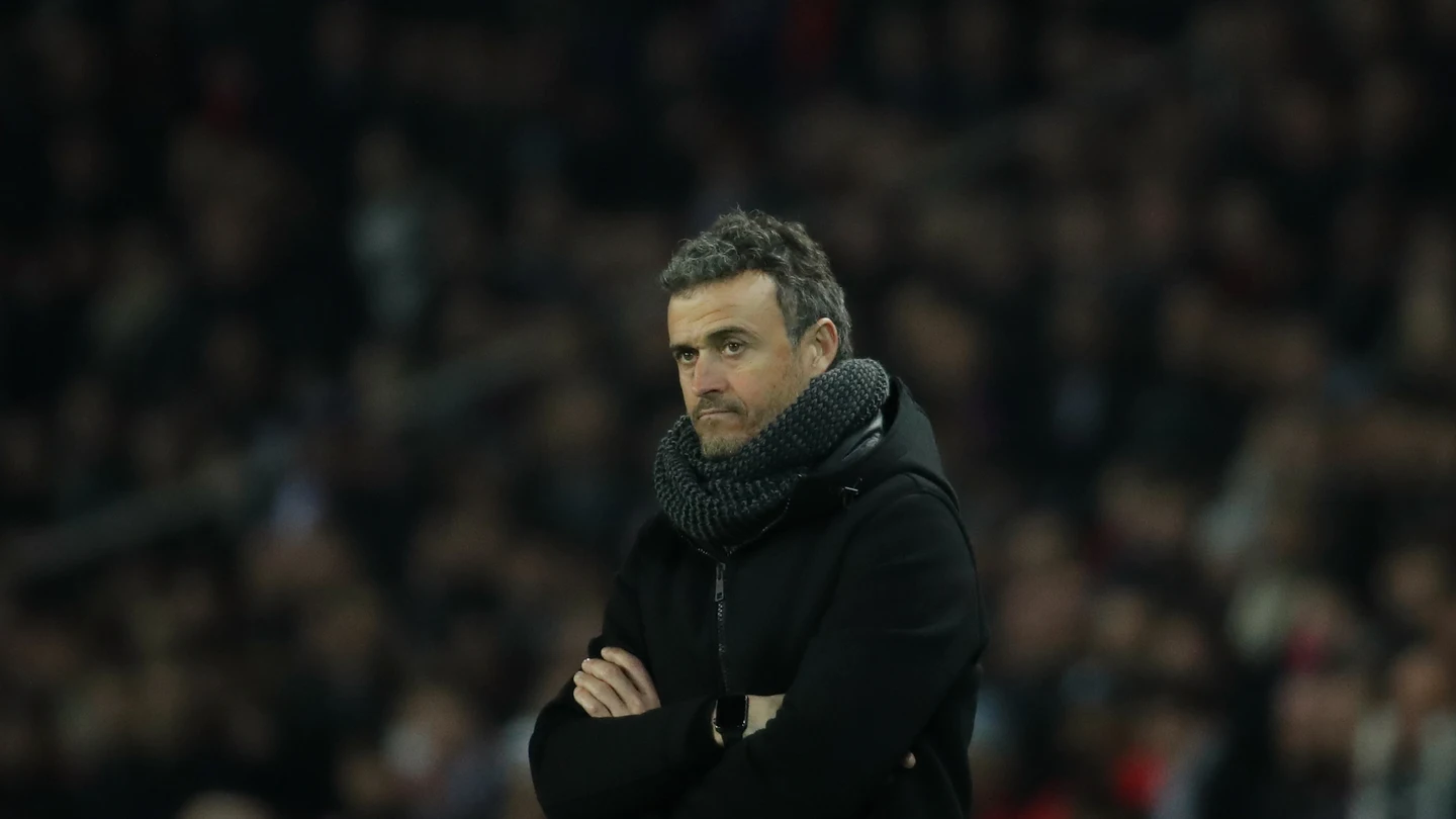 Luis Enrique durante el partido contra el PSG Luis Enrique durante el partido contra el PSG