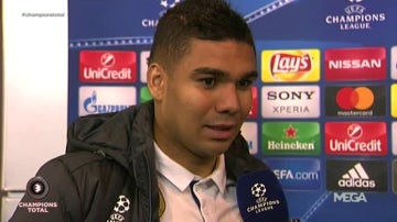 Casemiro, en zona mixta