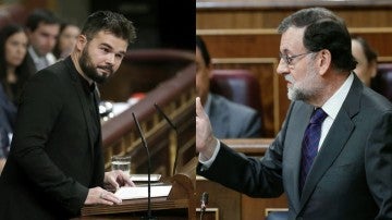 Gabriel Rufián y Rajoy en el Congreso