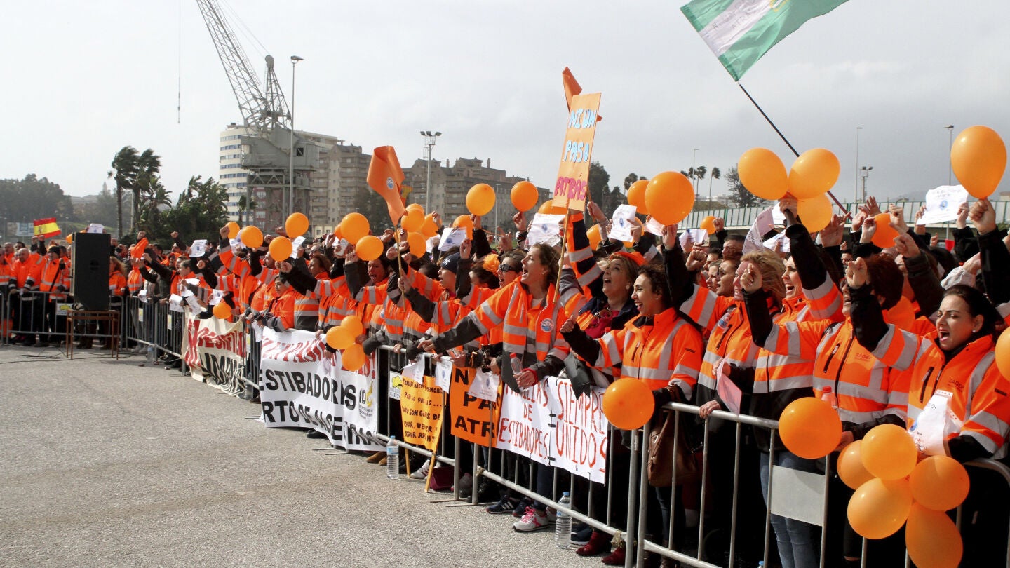 Manifestaci&oacute;n de estibadores en Algeciras