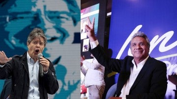 Guillermo Lasso, izquierda y Lenín Moreno, derecha