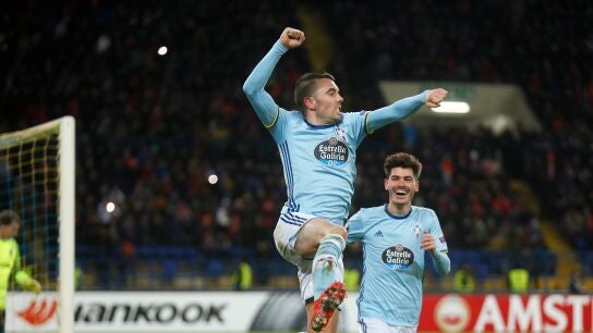 Aspas celebra el gol marcado con el Celta
