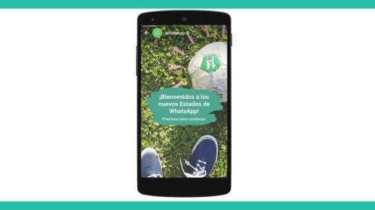 Mensaje de bienvenida a los estados de WhatsApp