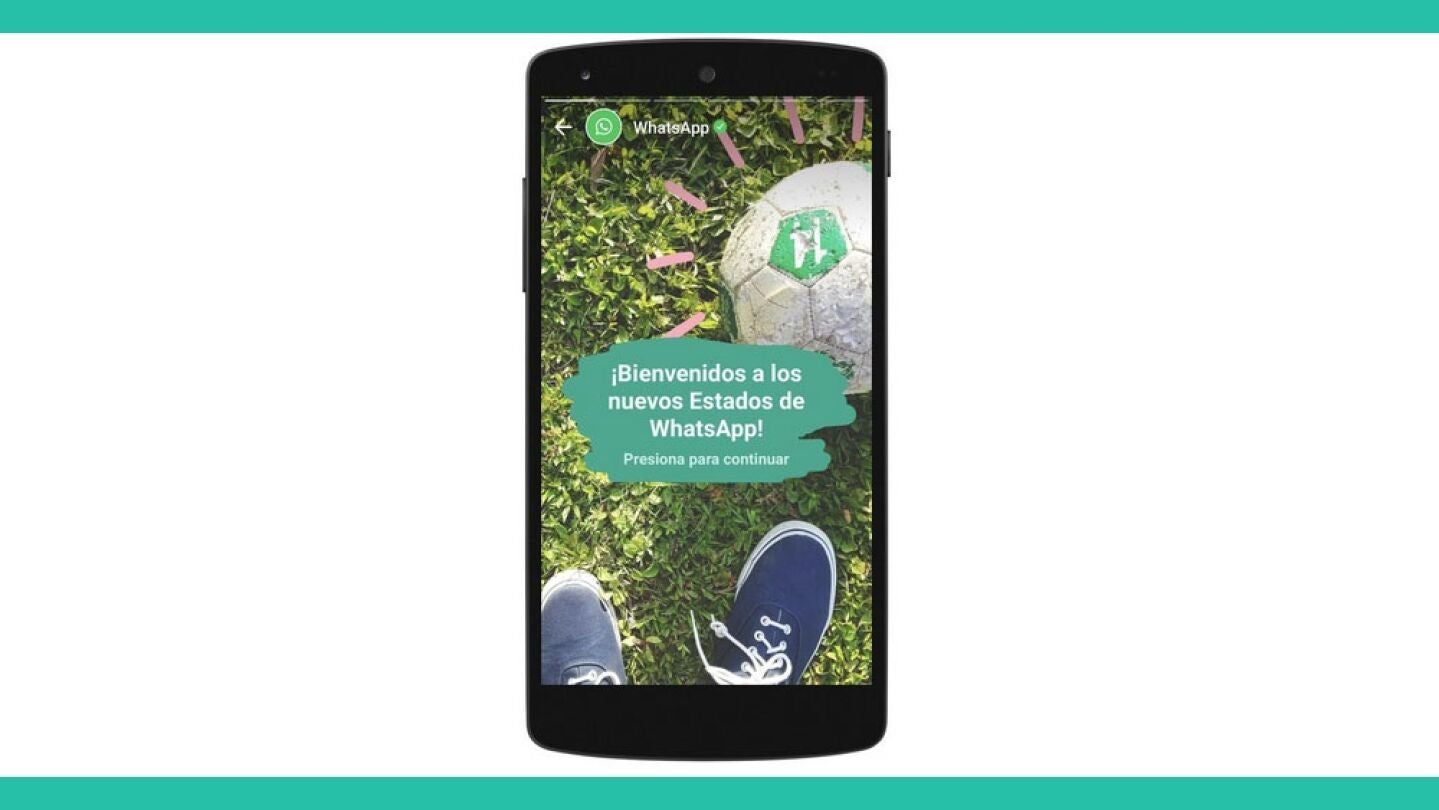 Mensaje de bienvenida a los estados de WhatsApp