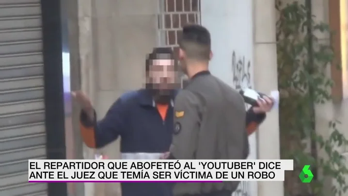 Frame 16.191082 de: El repartidor que abofeteó al youtuber dice ante el juez que temía ser víctima de un robo