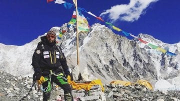 Alex Txikon, en el campo base del Everest