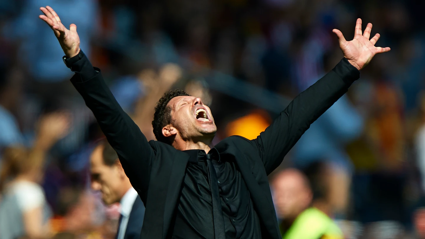 Diego Pablo Simeone, celebrando un gol del Atlético de Madrid Diego Pablo Simeone, celebrando un gol del Atlético de Madrid