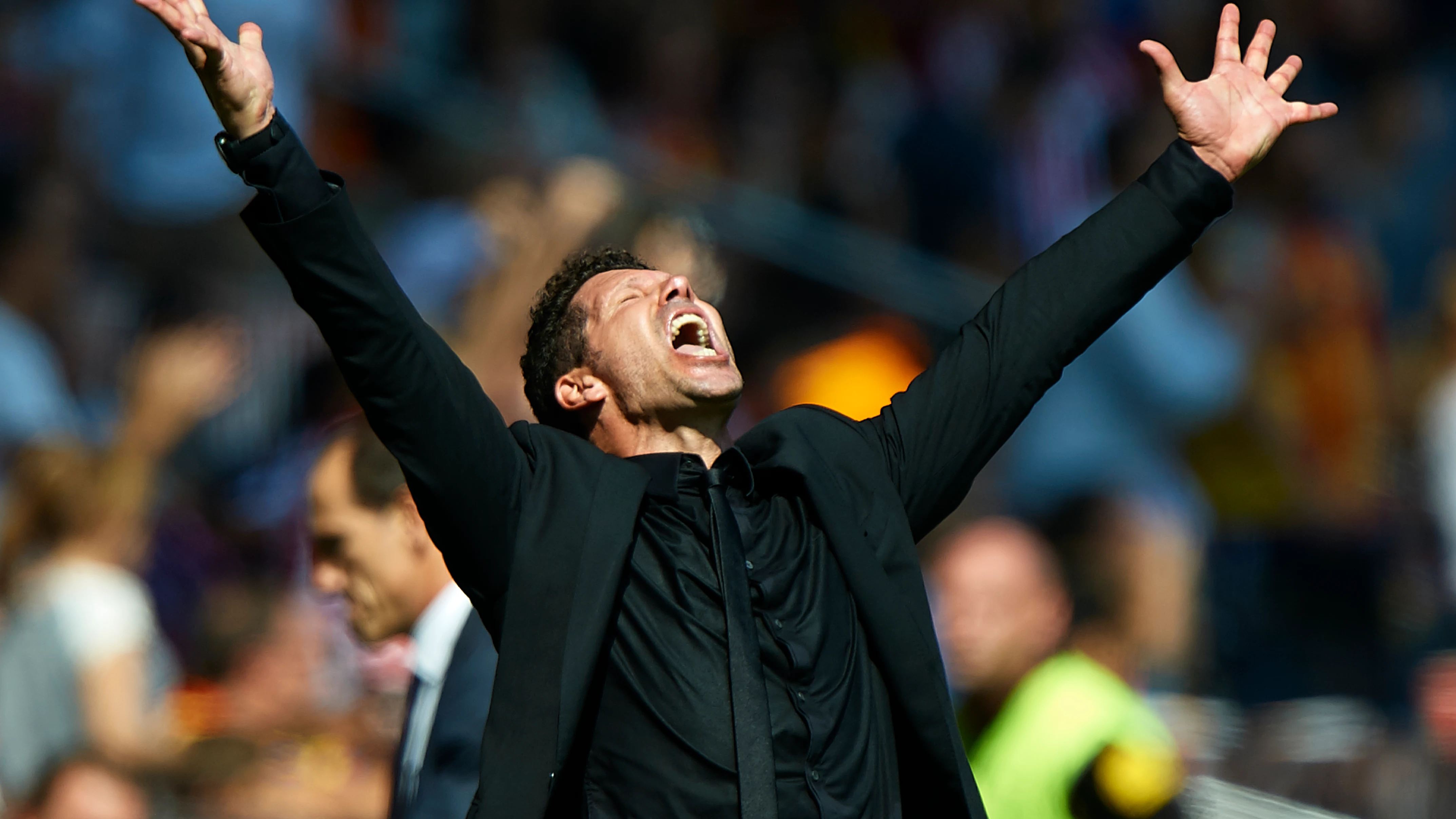 Diego Pablo Simeone, celebrando un gol del Atlético de Madrid Diego Pablo Simeone, celebrando un gol del Atlético de Madrid