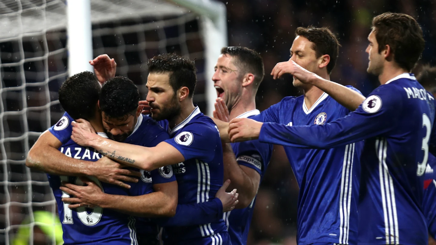 El Chelsea celebra un gol El Chelsea celebra un gol