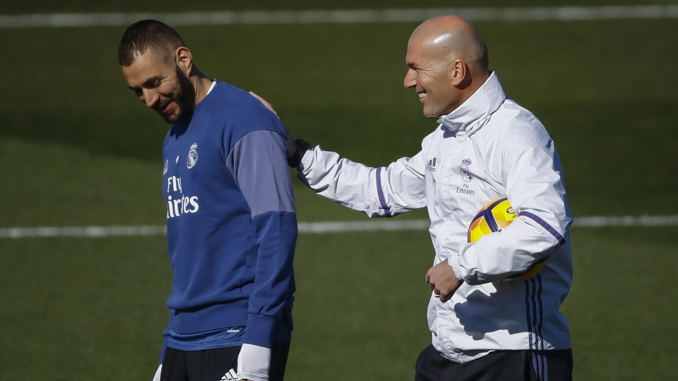 Zidane, junto a Benzema