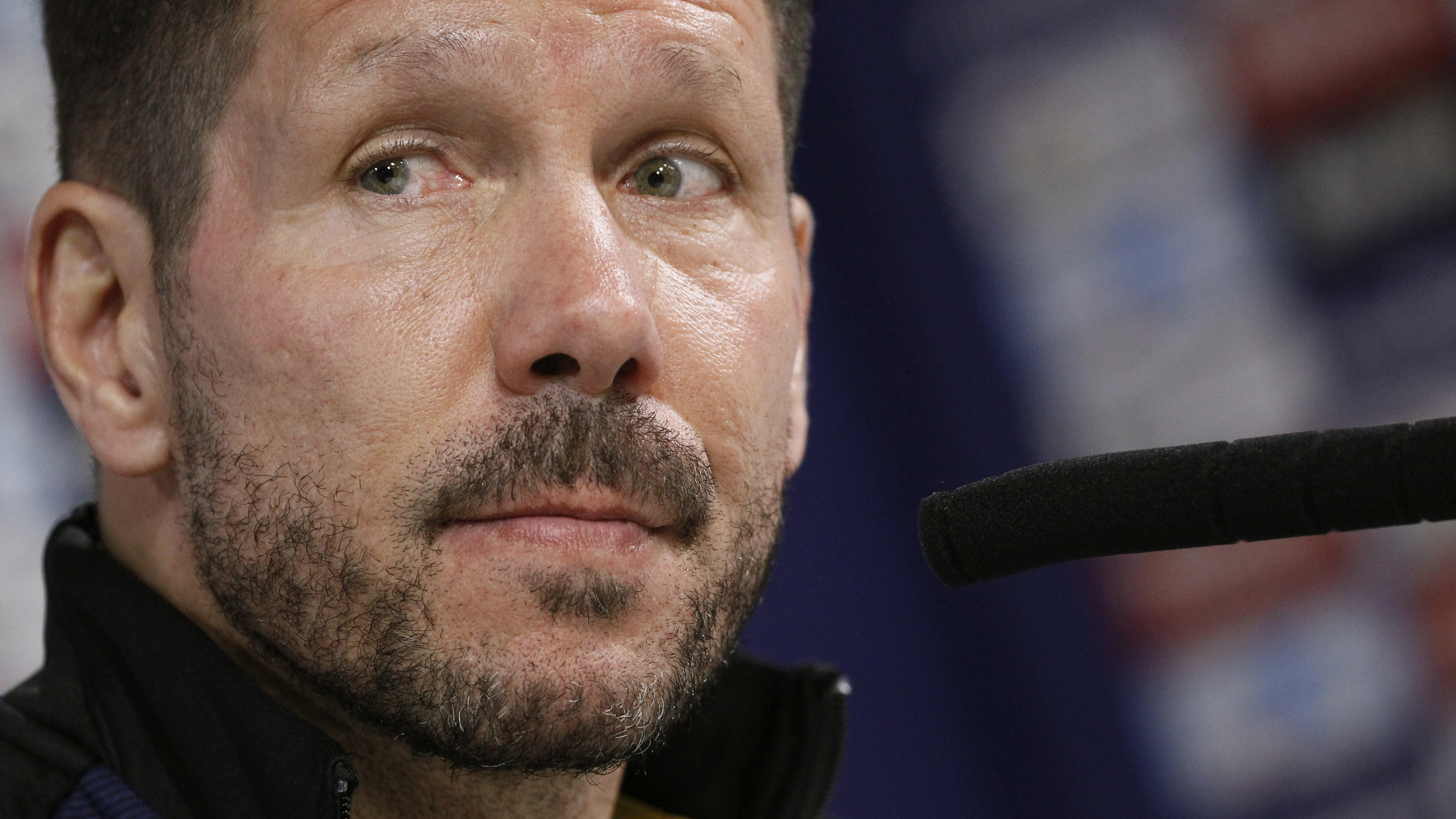 Simeone, durante la rueda de prensa Simeone, durante la rueda de prensa