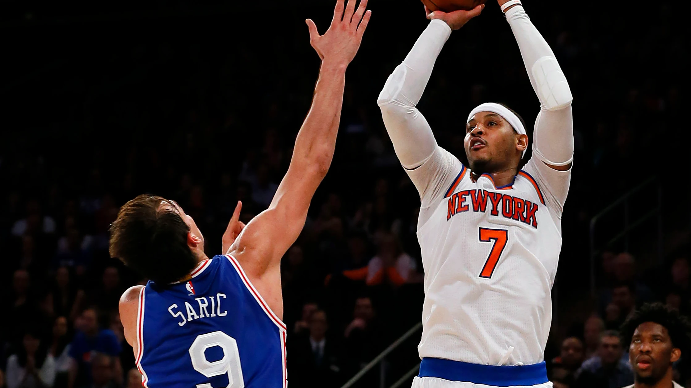 Carmelo Anthony, con la canasta ganadora sobre los Sixers Carmelo Anthony, con la canasta ganadora sobre los Sixers