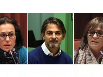 Fotografía de los hijos del expresident catalán Jordi Pujol, Mireia (i) y Marta (d), y Oriol Pujol (c) Fotografía de los hijos del expresident catalán Jordi Pujol, Mireia (i) y Marta (d), y Oriol Pujol (c)