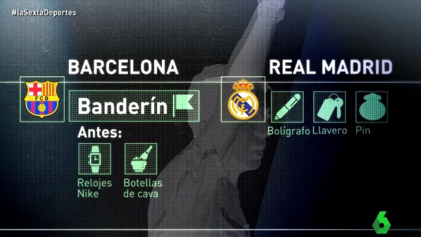 Regalos habituales de Bar&ccedil;a y Madrid a los colegiados