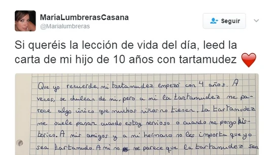 La carta viral publicada por María Lumbreras La carta viral publicada por María Lumbreras