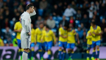 Cristiano se lamenta tras un gol de Las Palmas