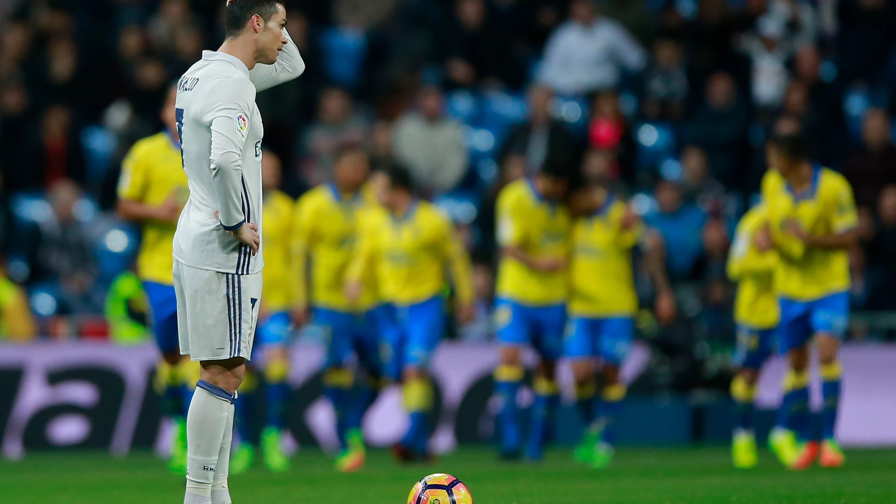 Cristiano se lamenta tras un gol de Las Palmas