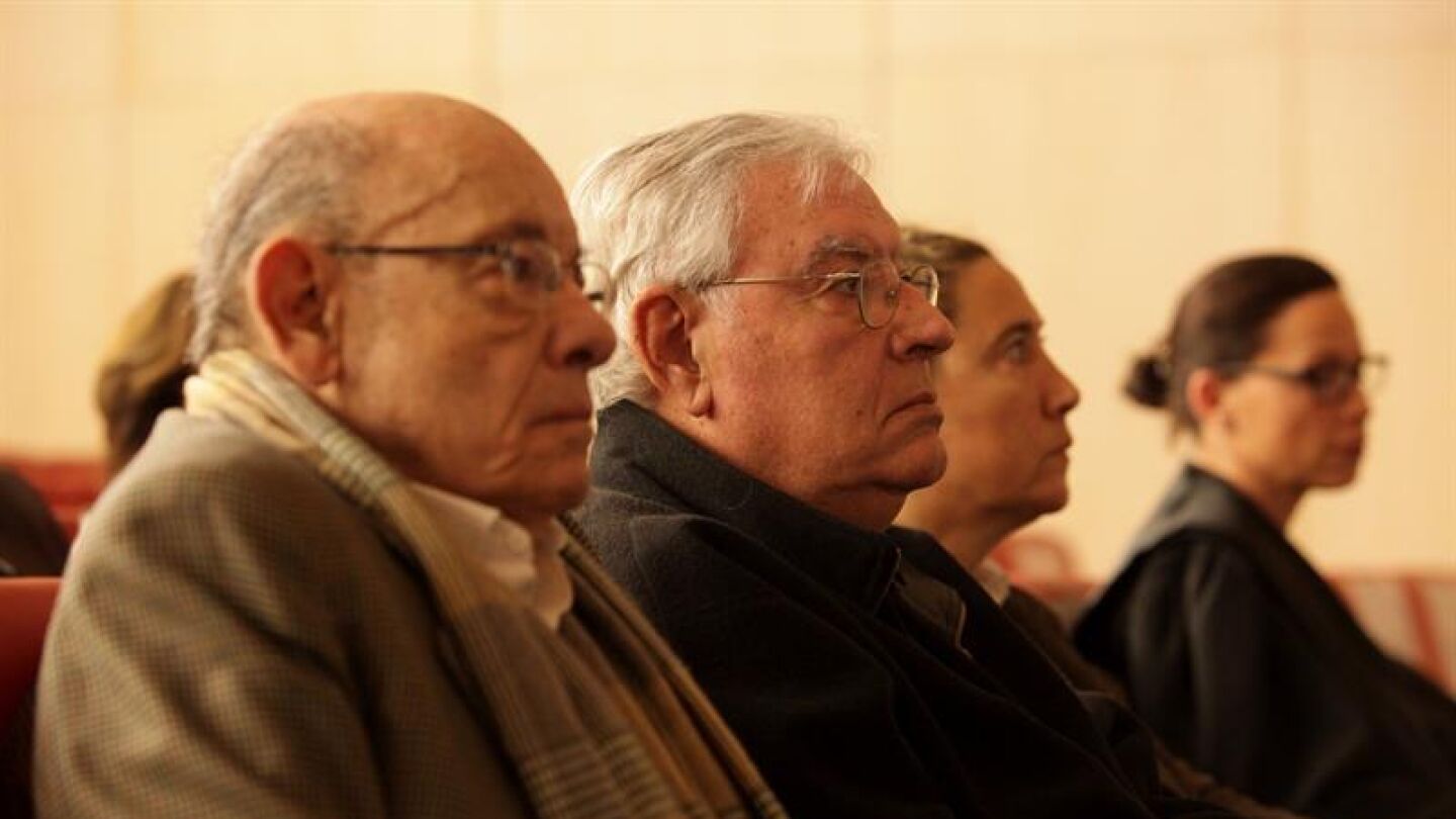 El expresidente del Palau de la M&uacute;sica, F&eacute;lix Millet (i), junto al exdirector administrativo del Palau de la M&uacute;sica, Jordi Montull
